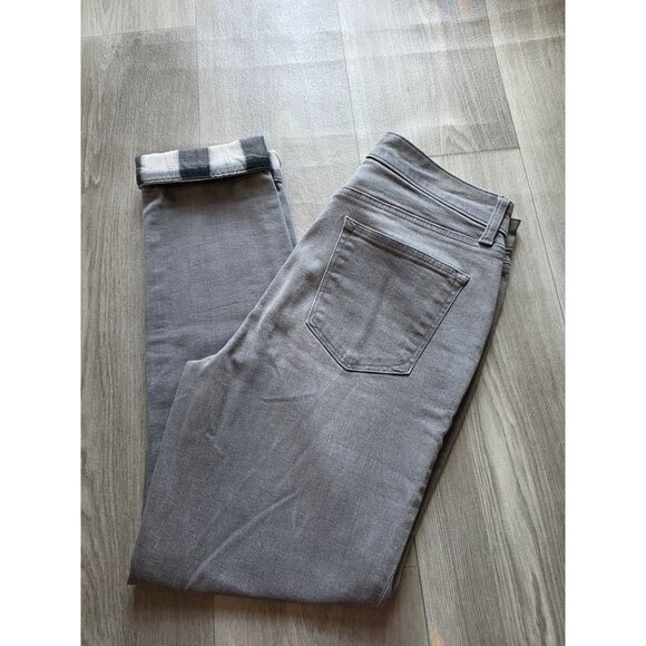 Talbots Womens Size 8 Gray Jeans With Plaid Cuffs - Picture 2 of 5